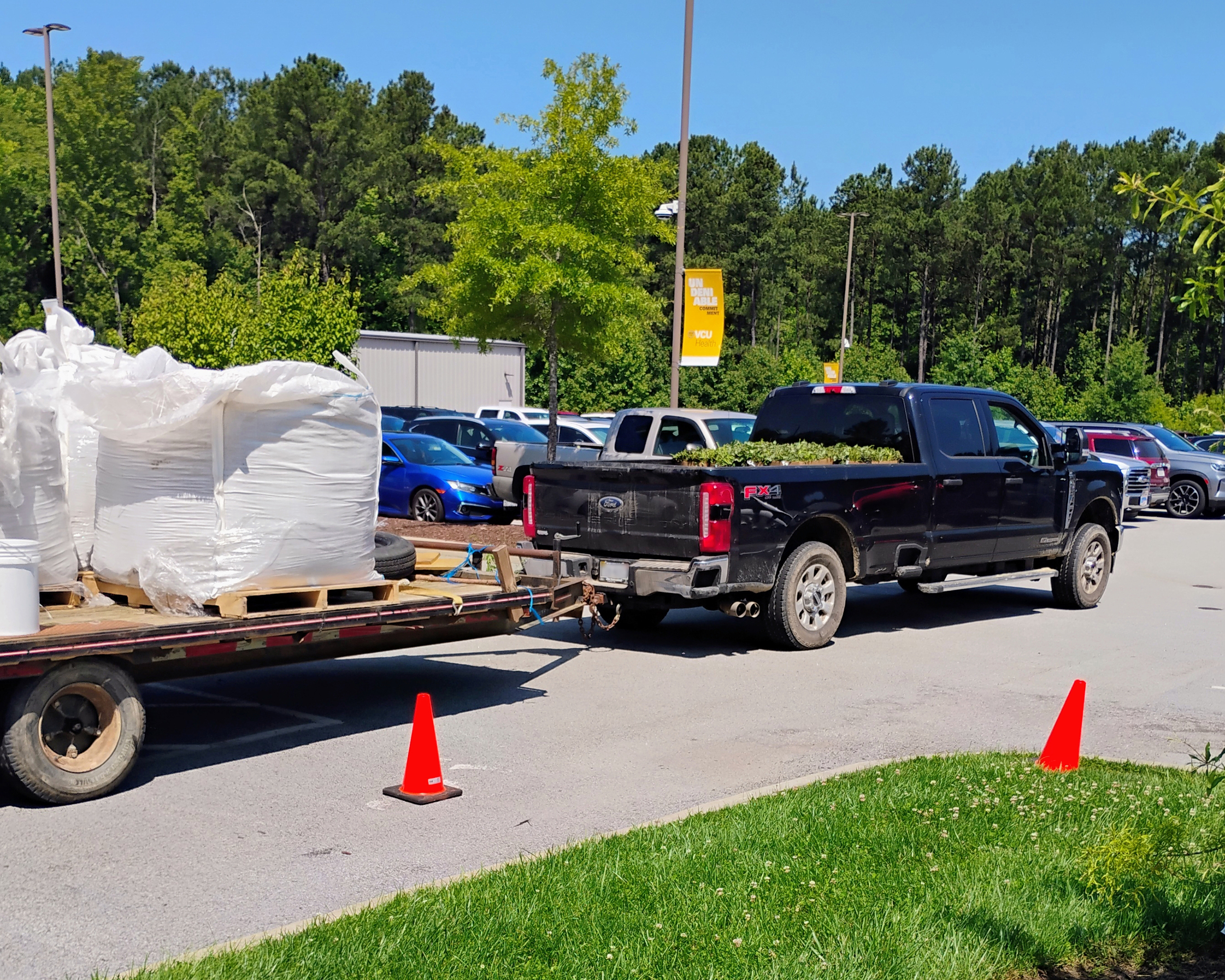 truck pulling a trailer